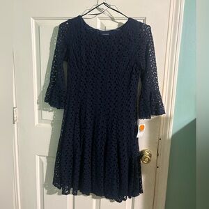 Navy lace overlay dress